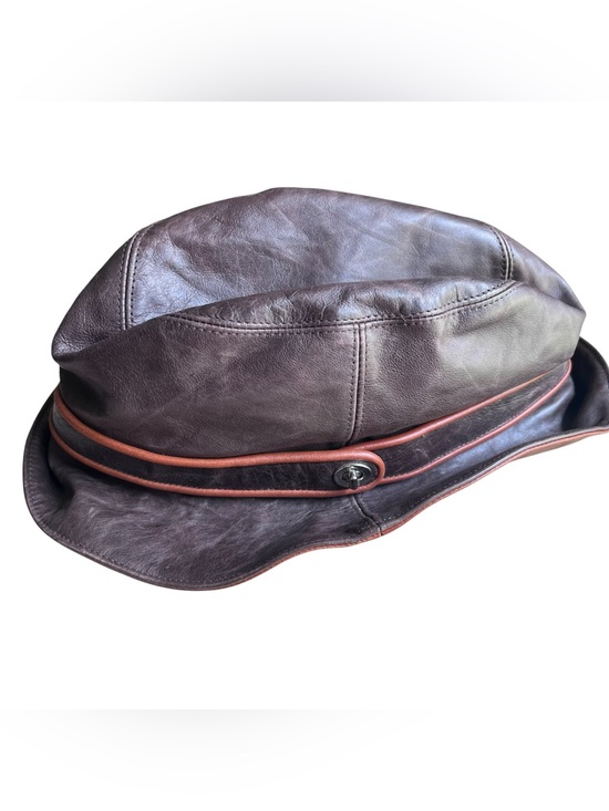 Coach Leather Bucket Hat M/L Brown Signature Trim Soft Luxury Designer Hat main image 8